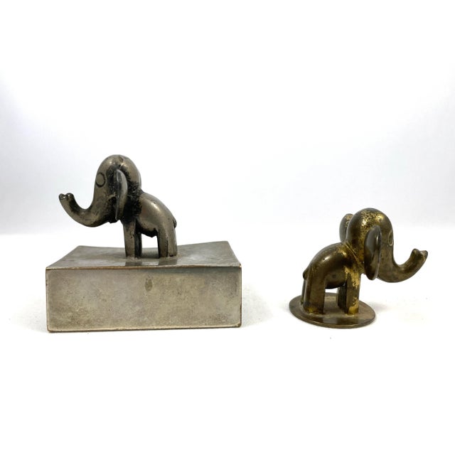 Art Deco Pair of Hagenauer Elephants - Figurine & Matchbox Cover - Vienna - 1920s For Sale - Image 3 of 5