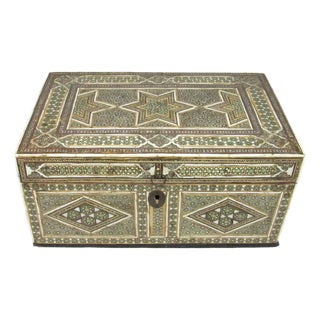 Antique Persian Quajar Inlaid Micro Mosaic Box For Sale