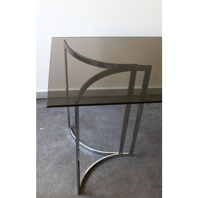 Console in Smoked Glass and Chrome, 1970 For Sale - Image 8 of 9