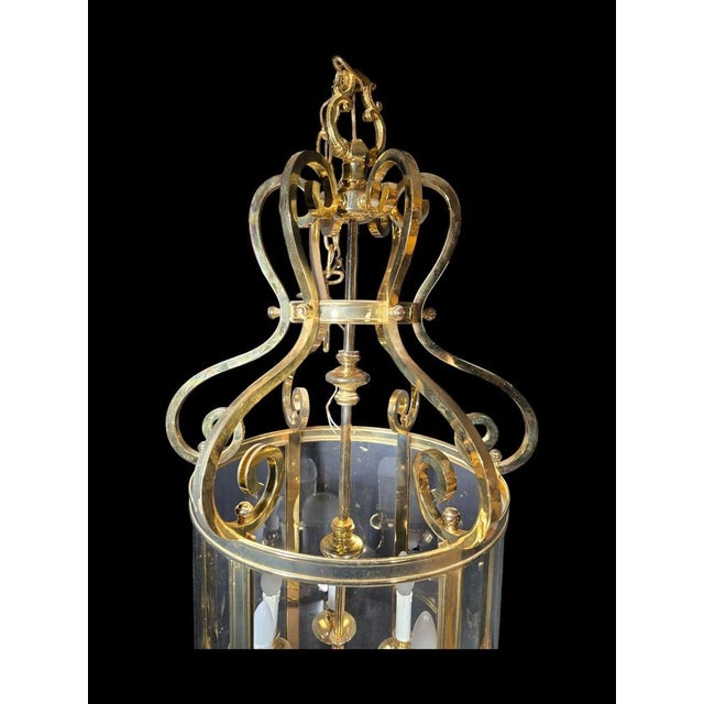 Large Decorative Gilt Bronze Lantern, 1950s For Sale - Image 6 of 15