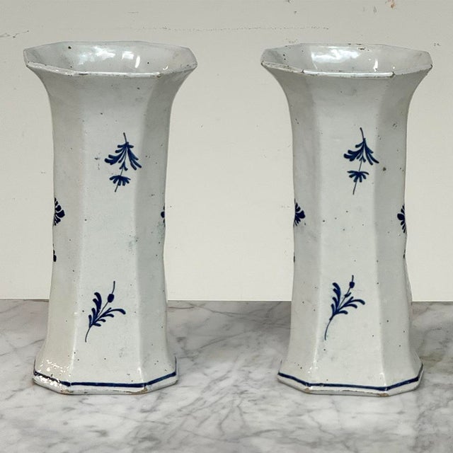 Set of Five 18th Century Dutch Delft Biblical-Themed Garniture Vases For Sale - Image 9 of 18