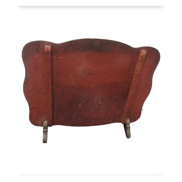 Brown Antique Hand Raised Painted Fireplace Screen, Circa 1920 For Sale - Image 8 of 10