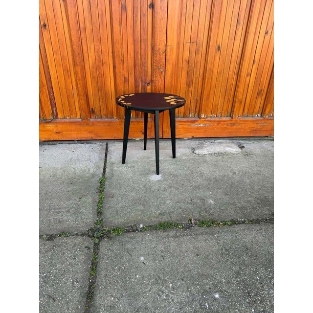 Black Black Hand-Painted Side Table, 1960s For Sale - Image 8 of 11