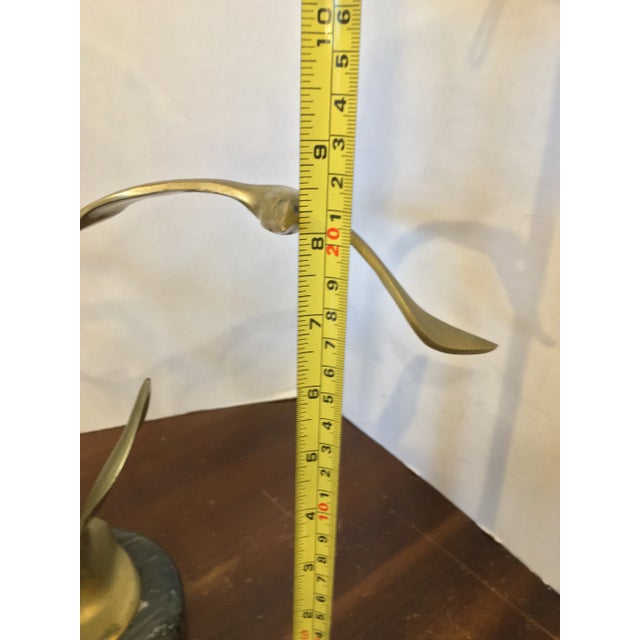 Vintage 1960s Brass Soaring Seagulls Sculpture For Sale - Image 10 of 13
