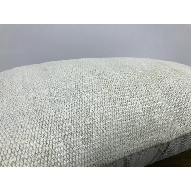 Turkish Vintage White Hemp Ethnic Lumbar Pillow For Sale - Image 4 of 6