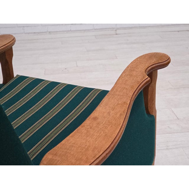 Danish Armchair in Wool and Oak, 1970s For Sale - Image 13 of 17