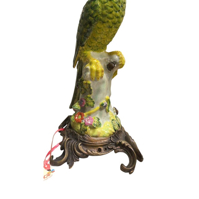 Metal Mid 20th Century Brass Mounted Parrot Candlesticks- a Pair For Sale - Image 7 of 8