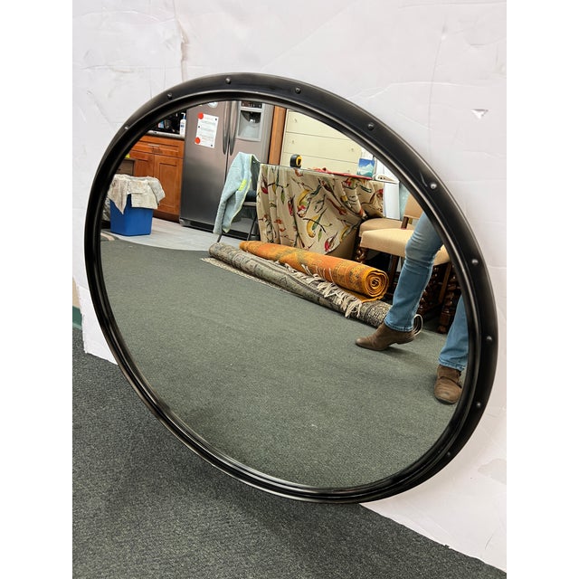 Restoration Hardware Antiqued Riveted Round Wall Mirror Chairish