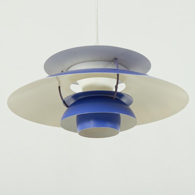 1970s Vintage PH 5 Blue Lamp by Poul Henningsen for Louis Poulsen, 1970s For Sale - Image 5 of 11