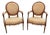 French Louis XVI Style Arm Chairs/Pr. For Sale