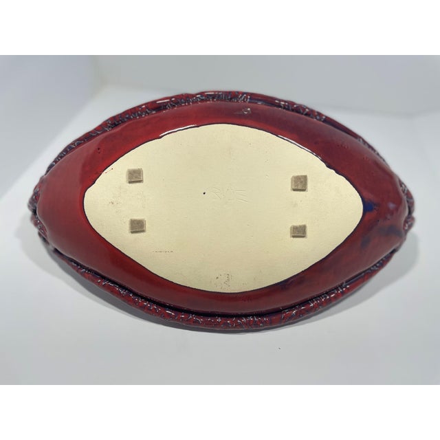 Late 20th Century Red Artisanal Serving Platter For Sale - Image 9 of 9