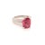 Diamond Tourmaline Rubellite Ring 3 Platinum 3.72 TCW Certified For Sale - Image 4 of 17