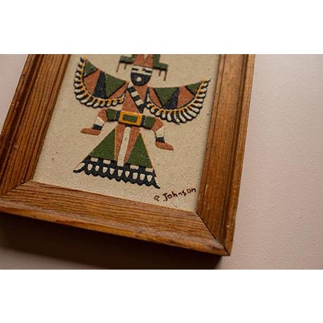 Mid 20th Century Southwestern Framed Sand Paintings - Pair For Sale In Minneapolis - Image 6 of 10