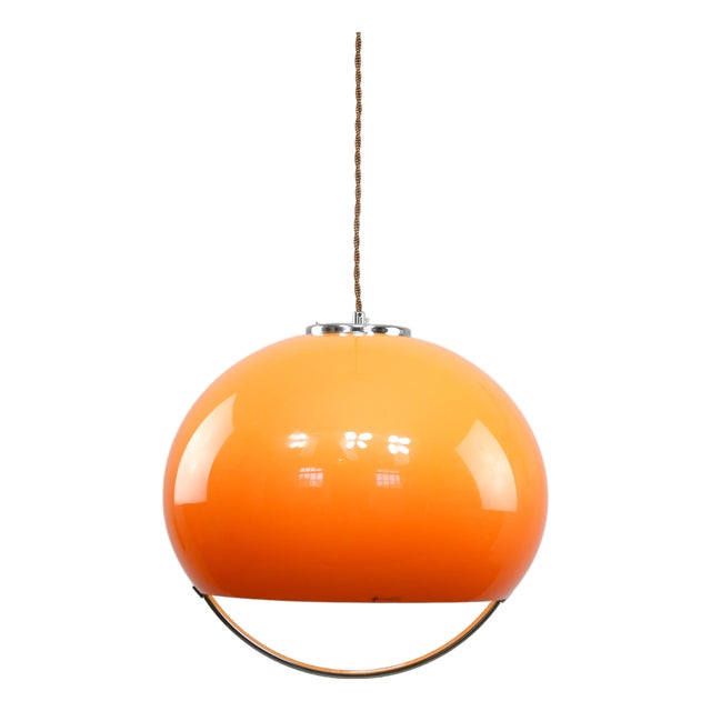 Space Age Orange Jolly Pendant Lamp from Guzzini, 1960s For Sale