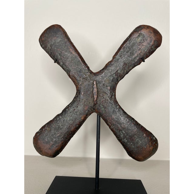 Antique copper currency form from central Africa, used for infrequent but important transactions. Exceptional sculptural...