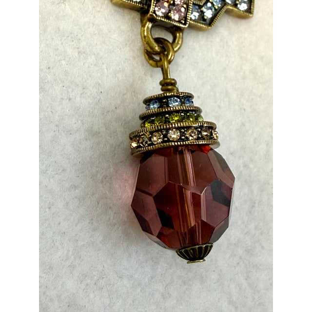 Heidi Daus Art Deco Lavender Swarovski Crystal Signed Necklace New W/ Box Retired For Sale - Image 12 of 12