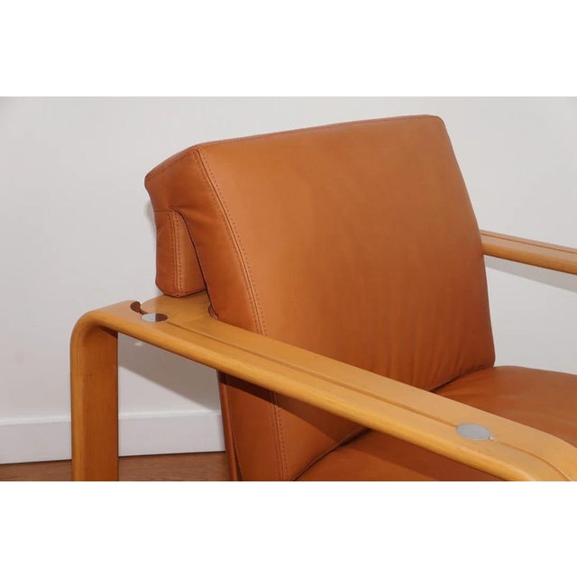 1970s Vintage Stoll Giroflex Leather and Wood Arm Chair For Sale - Image 5 of 7