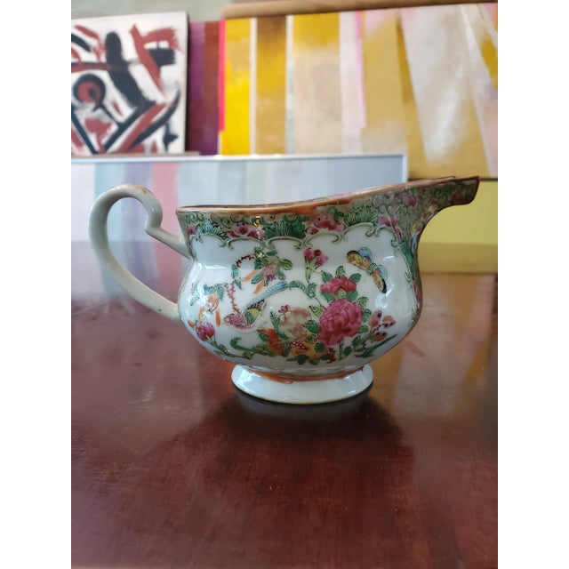 Antique Chinese Porcelain Rose Medallion Jug For Sale In Boston - Image 6 of 8