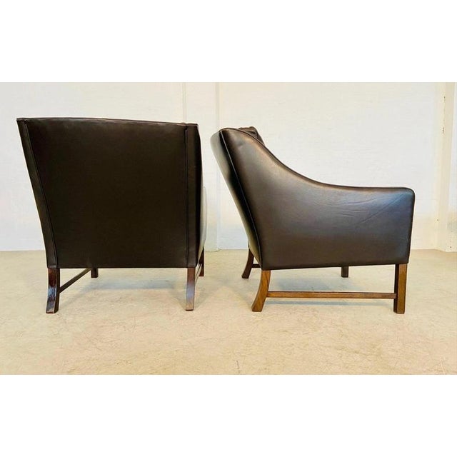 Vintage Scandinavian Fredrik Kayser Brown Leather Lounge Chairs, 1960s, Set of 2 For Sale - Image 11 of 18