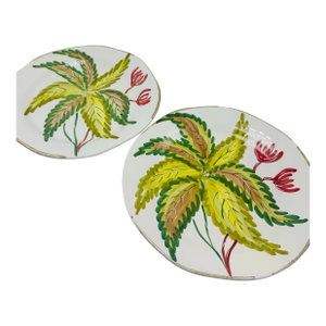 1980s Palm Leaf Italian Plates - a Pair