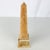 Tan Vintage Egyptian Alabaster Stone Obelisk Hand Carved Gold Trim Sculptured For Sale - Image 8 of 10