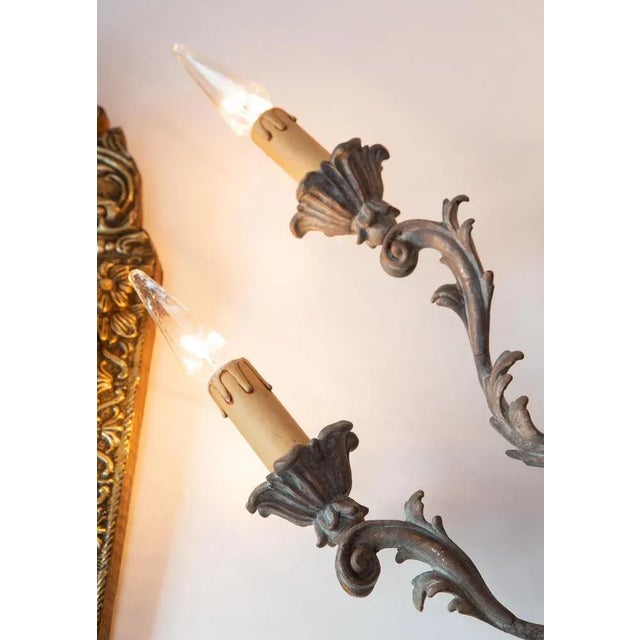 Gray Florentine Italian Wall Light from C.N. Firenze 1950s For Sale - Image 8 of 10