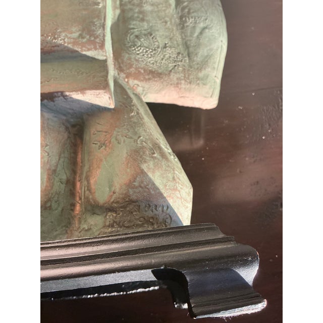 Green Austin Productions Japanese Noh Dancer Sculpture in Verdigris Finish, Circa 1981 For Sale - Image 8 of 12
