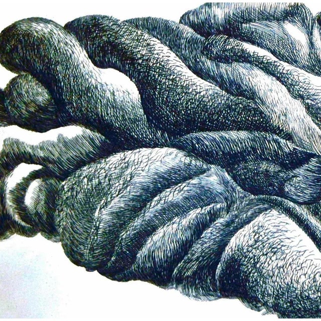 Blue Cloud - Original Etching by Giacomo Porzano - 1972 1972 For Sale - Image 4 of 6