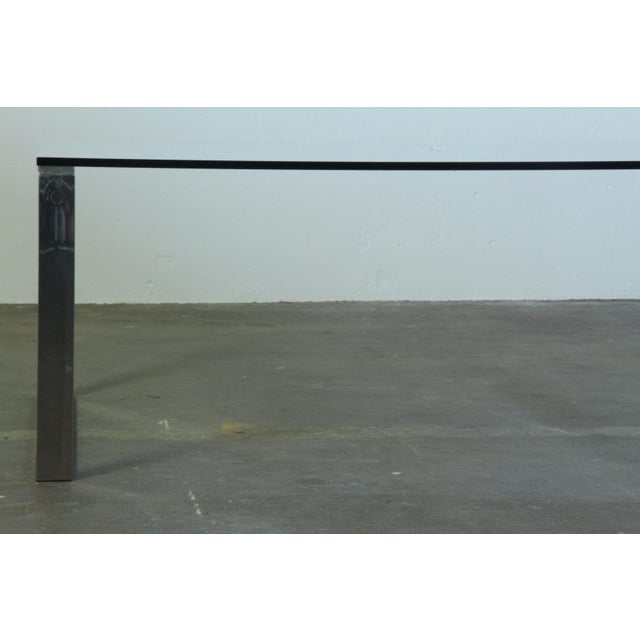Modern Minimalist Danish Coffee Table in Glass and Polished Chrome, 1990s For Sale - Image 9 of 18
