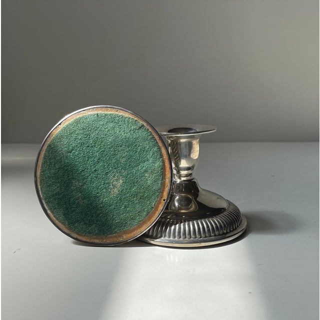 1950s Art Deco Danish Low Silver Candleholders, 1950s, Set of 2 For Sale - Image 5 of 9