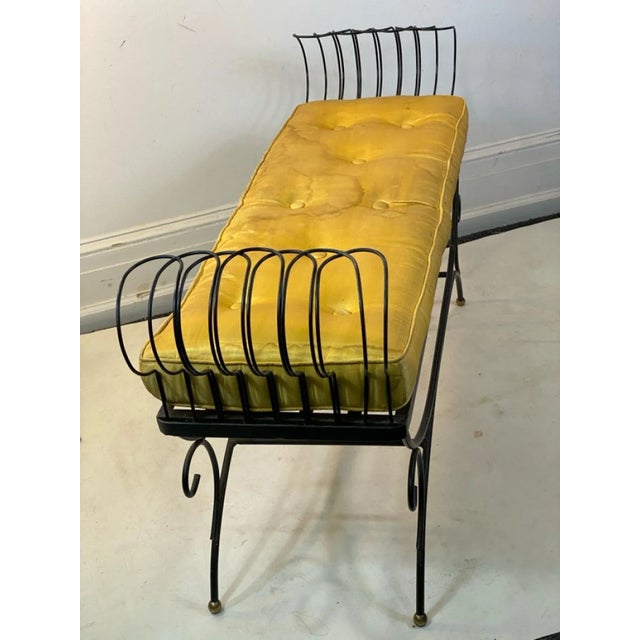 Mid Century Black Wire Bench For Sale In Philadelphia - Image 6 of 10