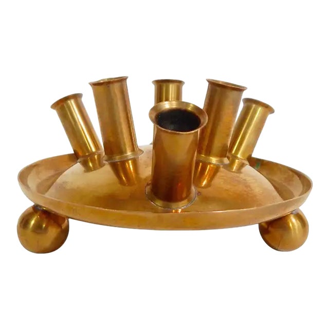 Erich Kolbenheyer Wien, Austria Brass Candle Holder 1960s Mid Century For Sale