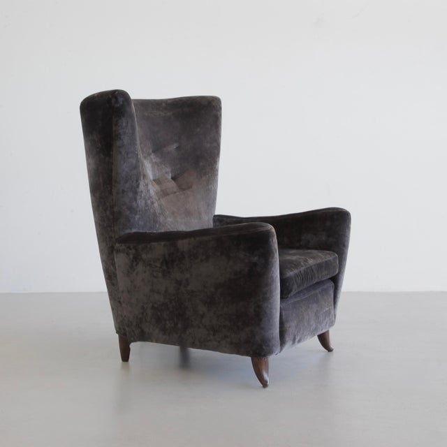 Purple Vintage Wingback Chair by Paolo Buffa, Italy, 1950s For Sale - Image 8 of 8
