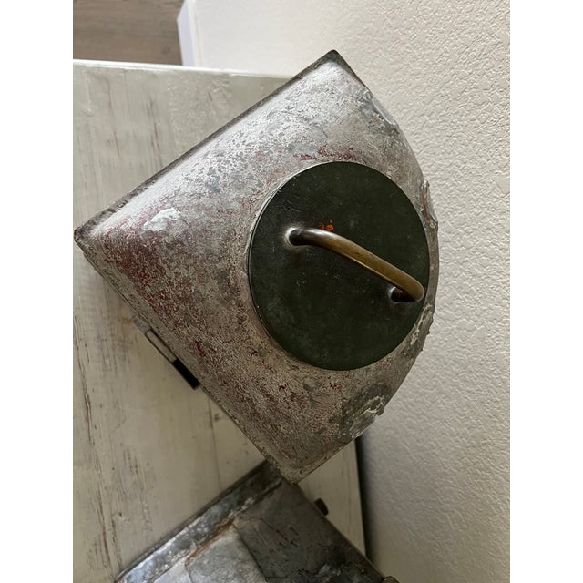 Metal Set of 2 Galvanized Steel Perko Ships Lanterns For Sale - Image 7 of 17