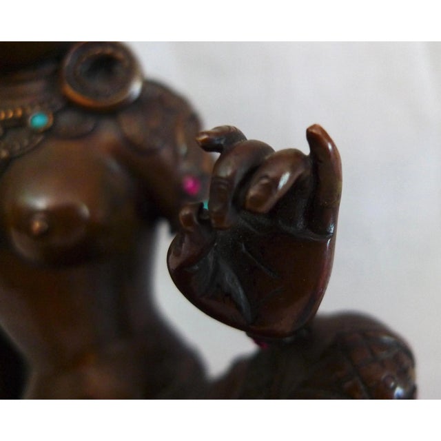 Bronze Late 20th Century Nepalese Copper Hindu Goddess Parvati Statue For Sale - Image 8 of 12