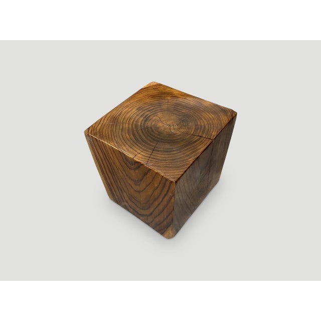 2010s Andrianna Shamaris Sono Wood Cube Side Table For Sale - Image 5 of 6