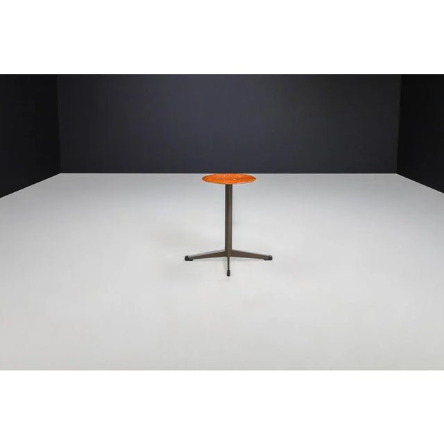 Gold Plywood and Metal Stool, the Netherlands, 1970s For Sale - Image 8 of 14