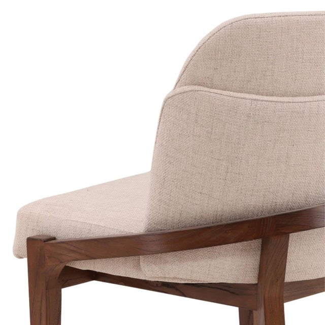 2020s Walnut Linen Ellery Dining Chair For Sale - Image 5 of 6