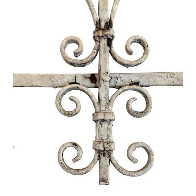 Antique White Antique Iron Architectural Door Detail For Sale - Image 8 of 8
