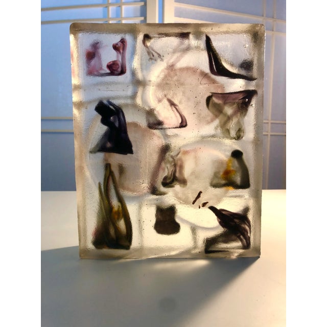 Isabelle Monod Glass Sculpture, Venice, Italy, 2005, 9.5" Tall X 7.75" Wide, X 1.5" Deep For Sale - Image 4 of 12