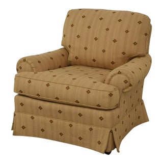 Sherrill Beige and Red Fabricm Showroom Sample Club Chair For Sale