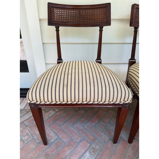Traditional Vintage Cane Back Dining Chairs For Sale - Image 3 of 12