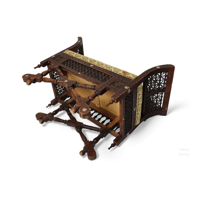 1920s Vintage Moorish Bench Chair, 1920s For Sale - Image 5 of 18