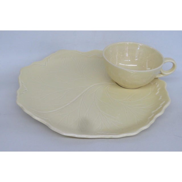 Mid 20th Century Taylor Smith Taylor Leaf Fantasy Ceramic Tea Cups and Plates - Set of 15 For Sale - Image 16 of 16