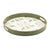 Bring rustic charm to your holiday gatherings with this round deer and pine tree print tray. Featuring wintry green and...