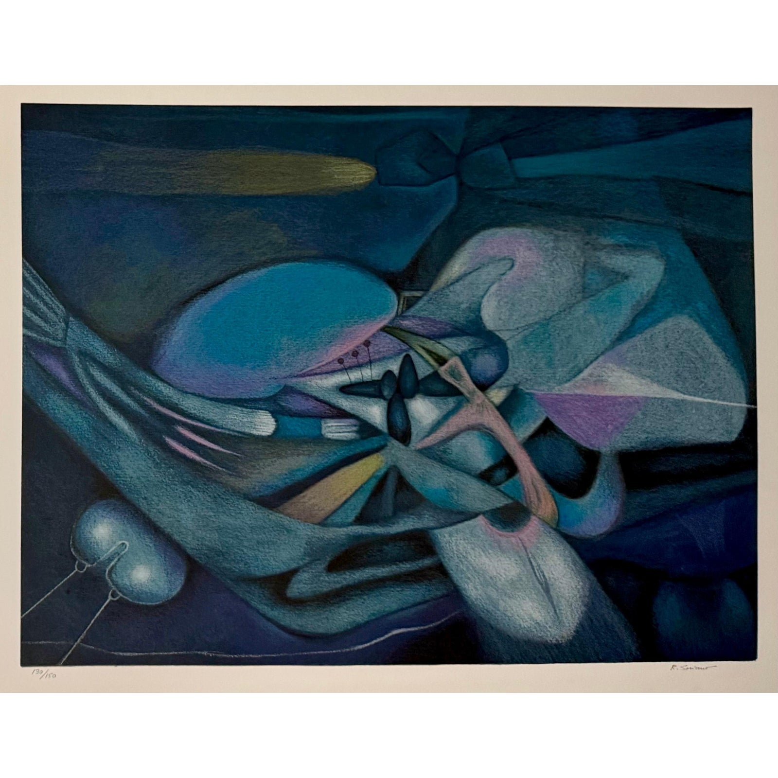 Rafael Soriano, Large Cuban Master Lithograph Abstract Biomorphic ...