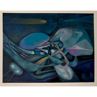 Rafael Soriano, Large Cuban Master Lithograph Abstract Biomorphic Serigraph Print Rafael Soriano, c.1990 For Sale