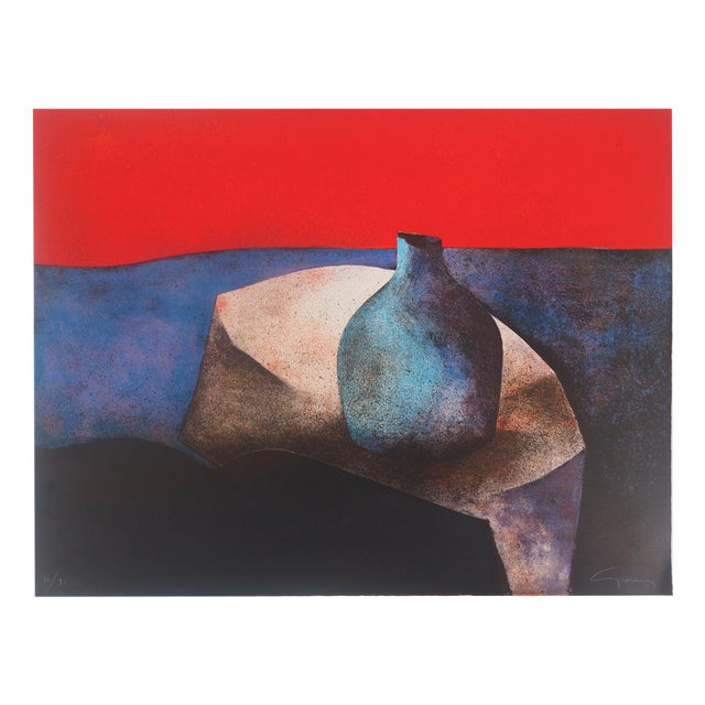 Claude Gaveau, Nature morte au vase, Lithograph For Sale
