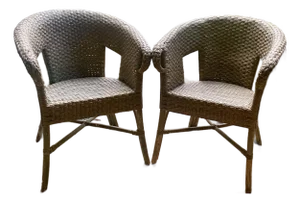 Antique Wicker and Rattan Possibly Victorian Chairs- Pair