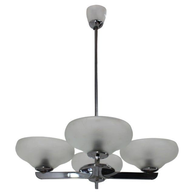 Mid-Century Chrome Chandelier, 1960s For Sale